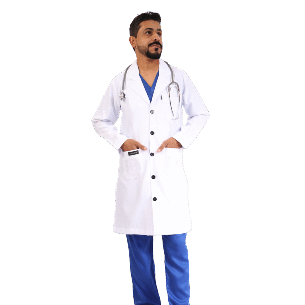 لاب كوت رجالي أبيض اللون- كود 564