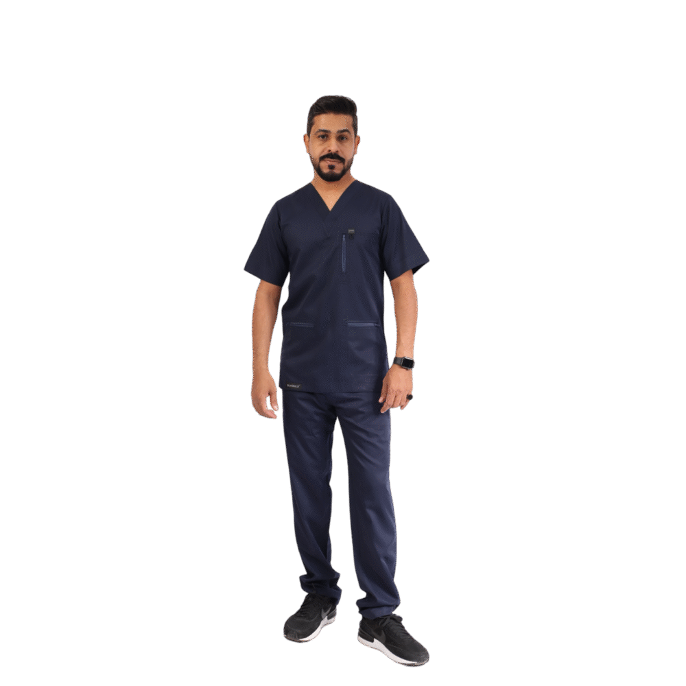⁦سكراب طبي كحلي رجالي قطعتين- كود 566⁩ - الصورة ⁦3⁩