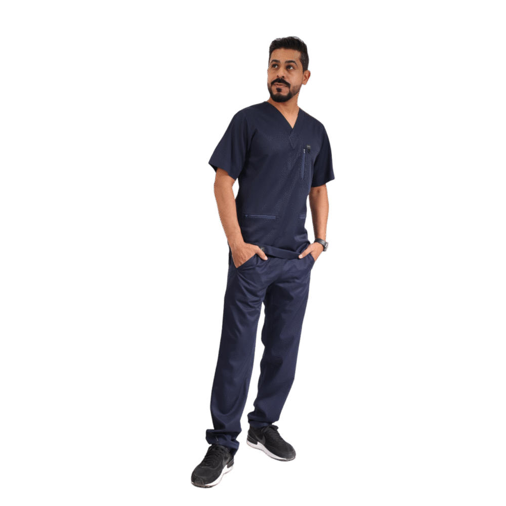 ⁦سكراب طبي كحلي رجالي قطعتين- كود 566⁩ - الصورة ⁦2⁩