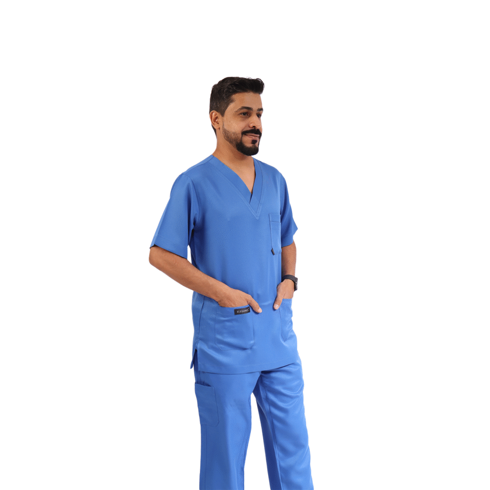 ⁦سكراب طبي أزرق رجالي قطعتين- كود 571⁩ - الصورة ⁦2⁩