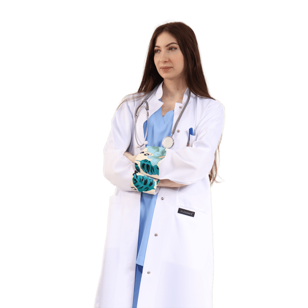 لاب كوت طويل نسائي طبي أبيض اللون- كود 607