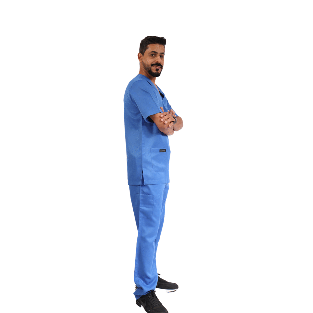 ⁦سكراب طبي أزرق رجالي قطعتين- كود 571⁩ - الصورة ⁦5⁩