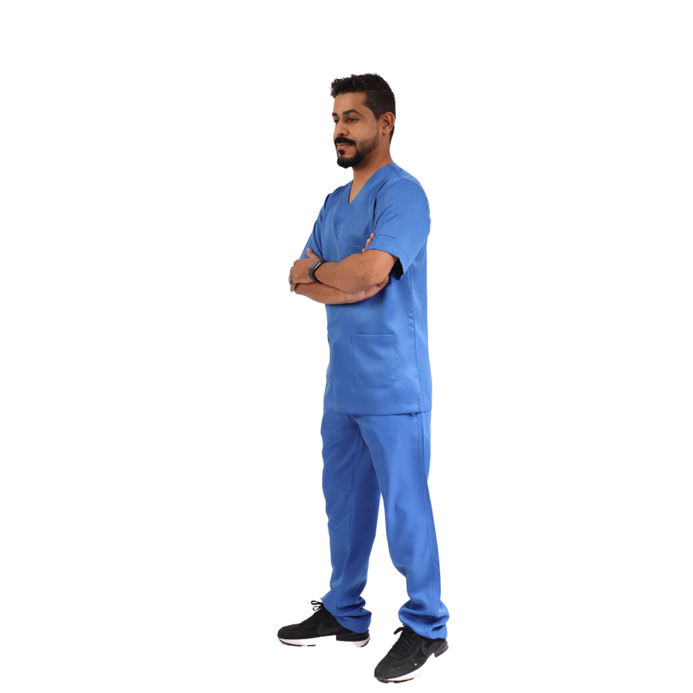 ⁦سكراب طبي أزرق رجالي قطعتين- كود 571⁩ - الصورة ⁦6⁩