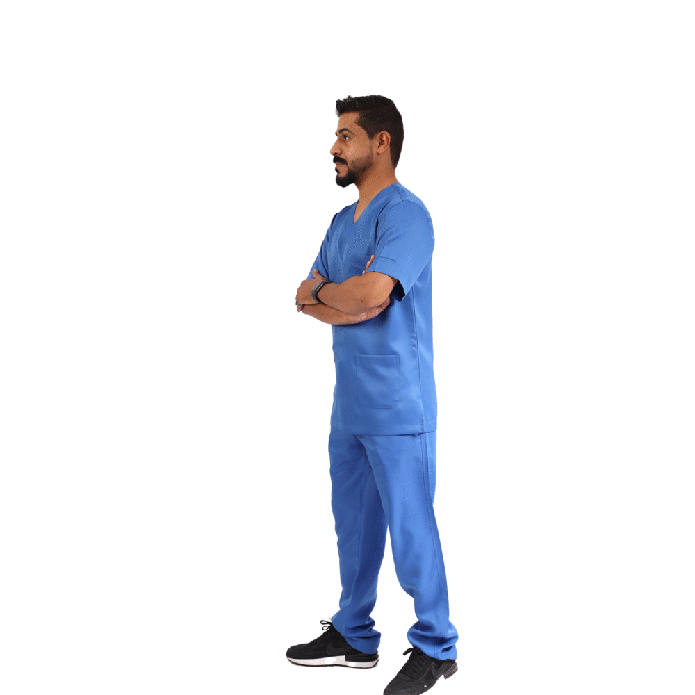 ⁦سكراب طبي أزرق رجالي قطعتين- كود 571⁩ - الصورة ⁦7⁩