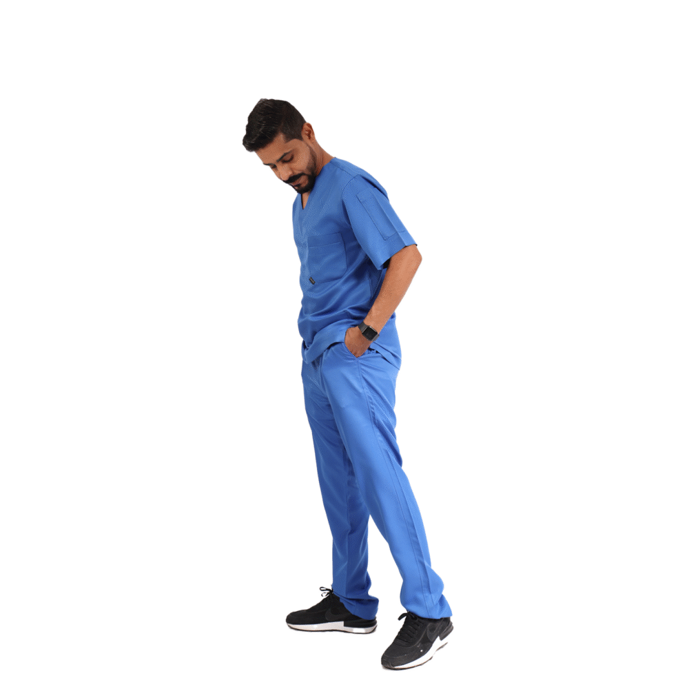 ⁦سكراب طبي أزرق رجالي قطعتين- كود 571⁩ - الصورة ⁦4⁩