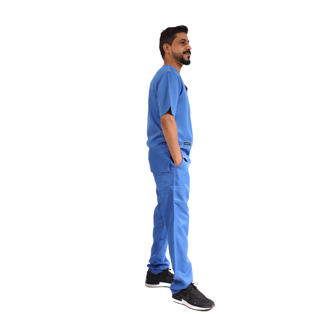 ⁦سكراب طبي أزرق رجالي قطعتين- كود 571⁩ - الصورة ⁦3⁩