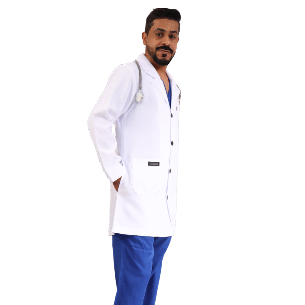 ⁦لاب كوت رجالي أبيض اللون- كود 564⁩ - الصورة ⁦3⁩