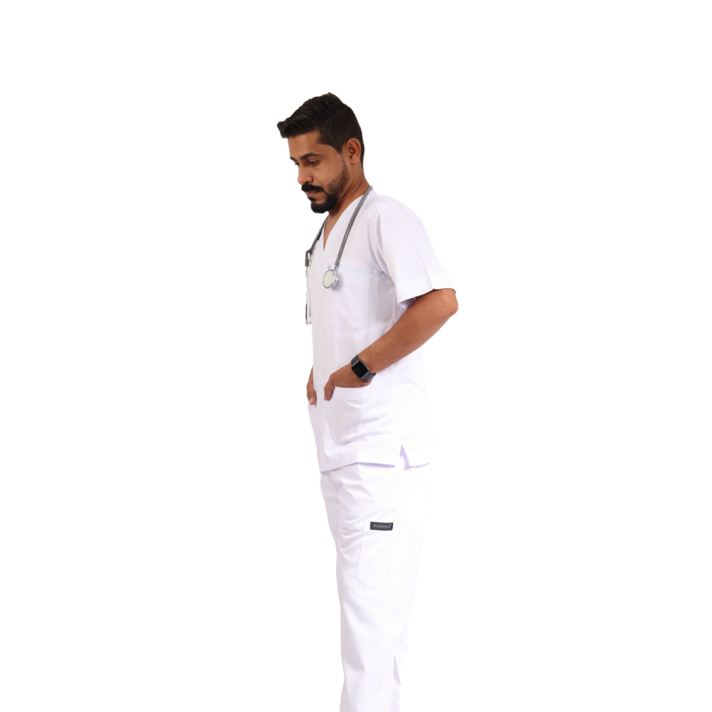 ⁦سكراب طبي ابيض رجالي قطعتين- كود 575⁩ - الصورة ⁦2⁩